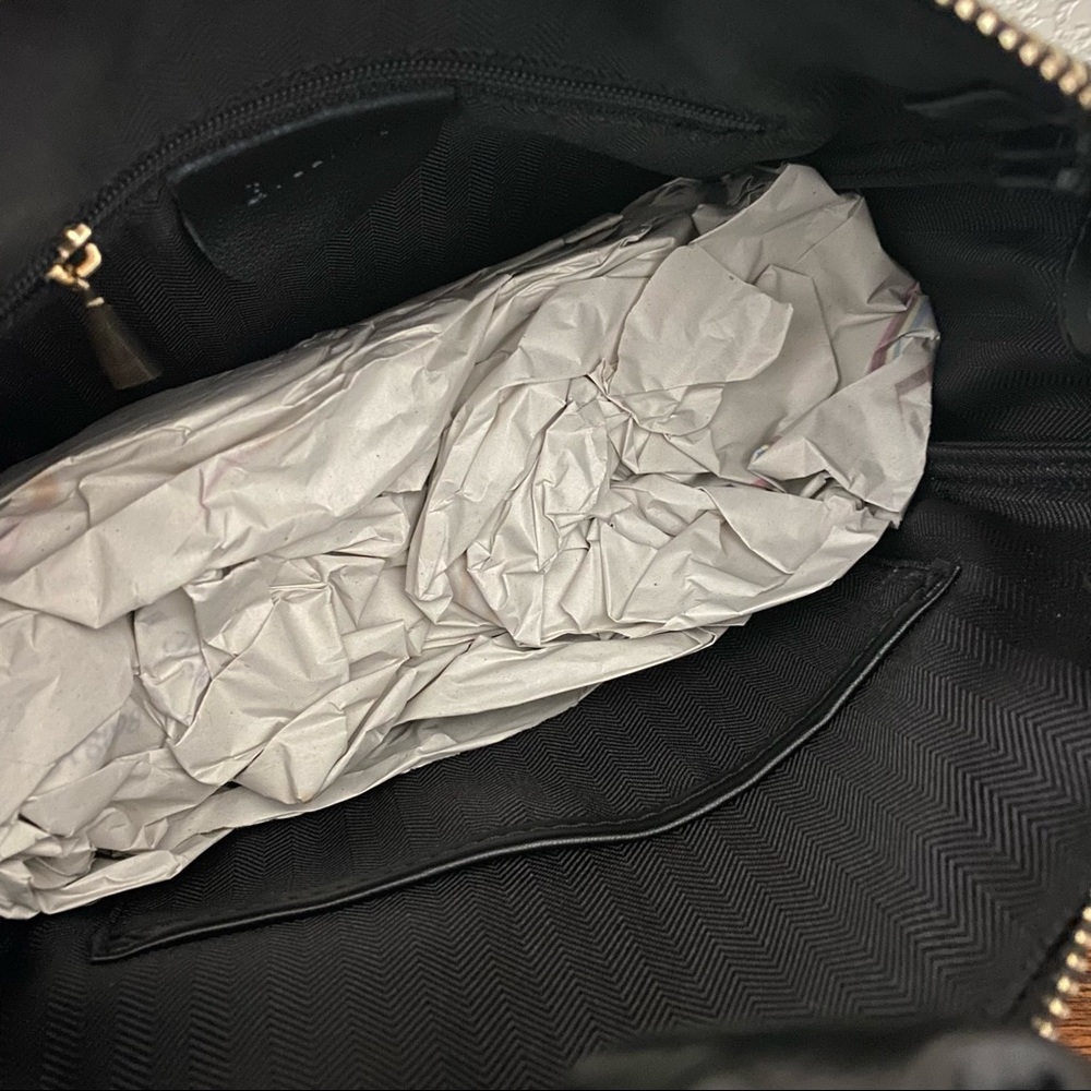 Black Gathered Scrunchie Drawstring Shoulder Bag … - image 7